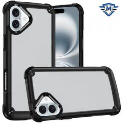 For iPhone 16 Plus 6.7 inch METKASE Ultimate CaseX Transparent Hybrid Case with Metal Buttons And Ca