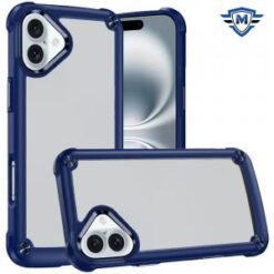For iPhone 16 Plus 6.7 inch METKASE Ultimate CaseX Transparent Hybrid Case with Metal Buttons And Ca