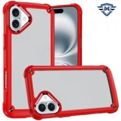 For iPhone 16 Plus 6.7 inch METKASE Ultimate CaseX Transparent Hybrid Case with Metal Buttons And Ca