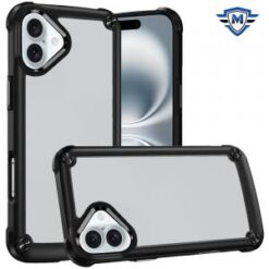 iPhone 16 6.1 inch METKASE Ultimate CaseX Transparent Hybrid Case with Metal Buttons And Camera