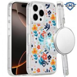 [METKASE]  iPhone 16 Pro 6.3 inch Magnetic Space UV Design Case - Colorful Floral
