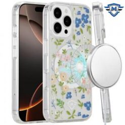 [METKASE]  iPhone 16 Pro 6.3 inch Magnetic Space UV Design Case - MultiColor Floral