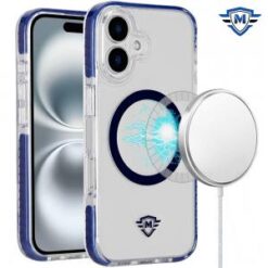 [METKASE] For iPhone 16 Plus 6.7 inch Magnetic 3in1 Strong Thick Space Hybrid Case - Blue