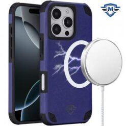 [METKASE]  iPhone 16 Pro Max 6.9 inch Magnetic Heavy Duty Hybrid Case with Rotational Stand - Dar