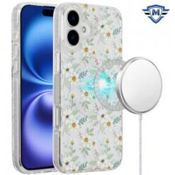 [METKASE]  iPhone 16 6.1 inch Magnetic Double Layer IMD Design Case - Smoke Diamond Holographic