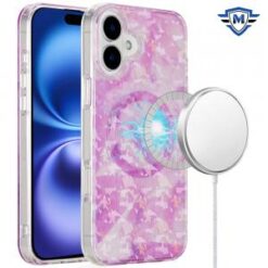 [METKASE]  iPhone 16 6.1 inch Magnetic Double Layer IMD Design Case - Smoke Holographic
