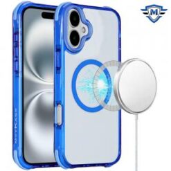 [METKASE] For iPhone 16 Plus 6.7 inch Magnetic 3in1 Drop-Proof Two-Tone Case - Dark Blue Two Tone