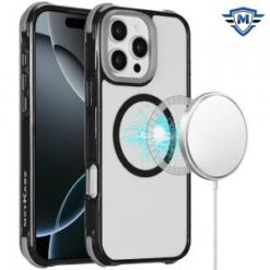 [METKASE]  iPhone 16 Pro 6.3 inch Magnetic 3in1 Drop-Proof Two-Tone Case - Black Two Tone