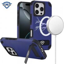 [METKASE]  iPhone 16 Pro Max 6.9 inch Magnetic Heavy Duty Hybrid Case with Side Kick-Stand - Dark