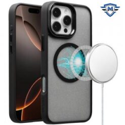 [METKASE]  iPhone 16 Pro Max 6.9 inch Magnetic CLARITY Transparent Hybrid - Black