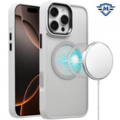 [METKASE]  iPhone 16 Pro Max 6.9 inch Magnetic CLARITY Transparent Hybrid - White