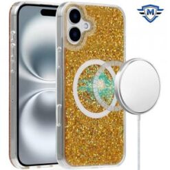 [METKASE] For iPhone 16 Plus 6.7 inch Magnetic Premium New Shockproof Hybrid - Black