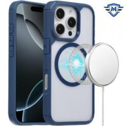 [METKASE]  iPhone 16 Pro Max 6.9 inch Magnetic DEFENSE Transparent Hybrid - Blue