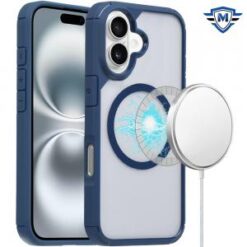 iPhone 16 6.1 inch METKASE Magnetic Circle Ring Transparent Premium Acrylic Case Cover with Meta