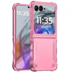 For Motorola Razr 2024 METKASE Exquisite Tough Shockproof Hybrid in Slide-Out Package - Pink