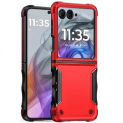 For Motorola Razr 2024 METKASE Exquisite Tough Shockproof Hybrid in Slide-Out Package - Red
