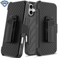For iPhone 16 Plus 6.7 inch METKASE Noble lined shockproof dual layer hybrid in Slide-Out Package -