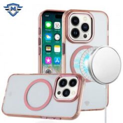iPhone 16 Pro Max 6.9 inch METKASE Magnetic Circle Ring Transparent Premium Acrylic Case Cover w