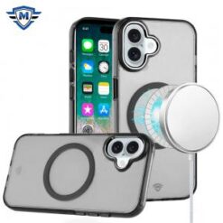 For iPhone 16 Plus 6.7 inch METKASE Magnetic Circle Ring Transparent Premium Acrylic Case Cover with