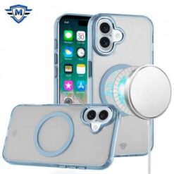 For iPhone 16 Plus 6.7 inch METKASE Magnetic Circle Ring Transparent Premium Acrylic Case Cover with