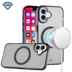 iPhone 16 6.1 inch METKASE Magnetic Circle Ring Transparent Premium Acrylic Case Cover with Meta
