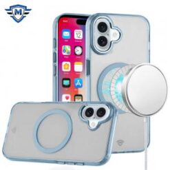 iPhone 16 6.1 inch METKASE Magnetic Circle Ring Transparent Premium Acrylic Case Cover with Meta