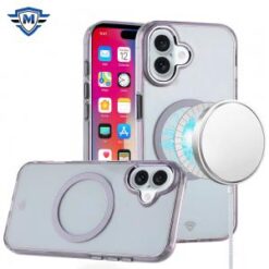 iPhone 16 6.1 inch METKASE Metal Chrome Kickstand [Magnetic Circle] Shockproof Matching Camera H