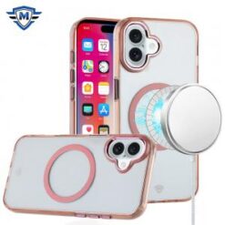 iPhone 16 6.1 inch METKASE Metal Chrome Kickstand [Magnetic Circle] Shockproof Matching Camera H