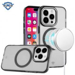 iPhone 16 Pro 6.3 inch METKASE Magnetic Circle Ring Transparent Premium Acrylic Case Cover with