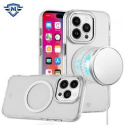 iPhone 16 Pro 6.3 inch METKASE Magnetic Circle Ring Transparent Premium Acrylic Case Cover with