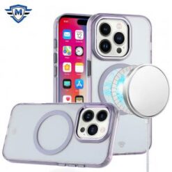 iPhone 16 Pro 6.3 inch METKASE Magnetic Circle Ring Transparent Premium Acrylic Case Cover with