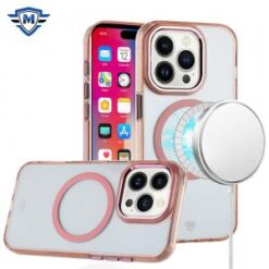 iPhone 16 Pro 6.3 inch METKASE Magnetic Circle Ring Transparent Premium Acrylic Case Cover with