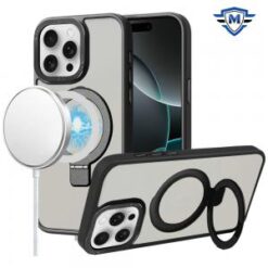 iPhone 16 Pro Max 6.9 inch METKASE Metal Chrome Kickstand [Magnetic Circle] Shockproof Matching