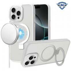 iPhone 16 Pro Max 6.9 inch METKASE Metal Chrome Kickstand [Magnetic Circle] Shockproof Matching