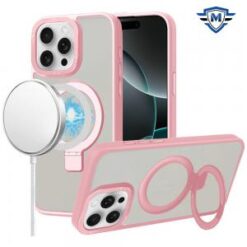 iPhone 16 Pro Max 6.9 inch METKASE Metal Chrome Kickstand [Magnetic Circle] Shockproof Matching