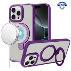 iPhone 16 Pro Max 6.9 inch METKASE Metal Chrome Kickstand [Magnetic Circle] Shockproof Matching