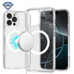 iPhone 16 Pro 6.3 inch METKASE Glitter Ultra [Magnetic Circle] Thick 3mm Transparent Hybrid in S