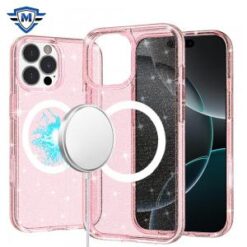 iPhone 16 Pro 6.3 inch METKASE Glitter Ultra [Magnetic Circle] Thick 3mm Transparent Hybrid in S