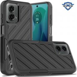 For Motorola Moto G 5G 2024 Noble lined shockproof dual layer hybrid in Slide-Out Package - Black/Bl
