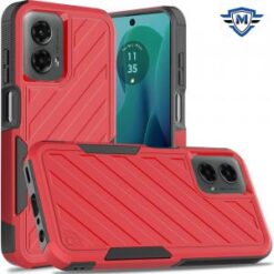 For Motorola Moto G 5G 2024 Noble lined shockproof dual layer hybrid in Slide-Out Package - Red/Blac