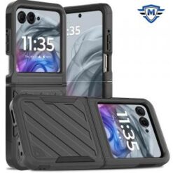 For Motorola Razr 2024 METKASE Noble lined shockproof dual layer hybrid in Slide-Out Package - Black