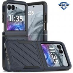 For Motorola Razr 2024 METKASE Noble lined shockproof dual layer hybrid in Slide-Out Package - Blue/