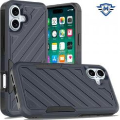 For iPhone 16 Plus 6.7 inch METKASE Noble lined shockproof dual layer hybrid in Slide-Out Package -