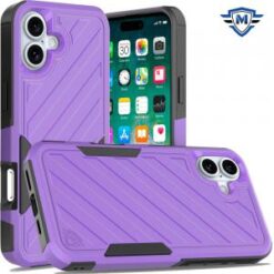For iPhone 16 Plus 6.7 inch METKASE Noble lined shockproof dual layer hybrid in Slide-Out Package -