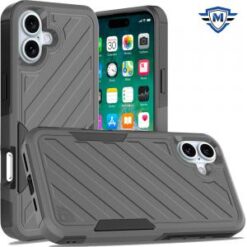 For iPhone 16 Plus 6.7 inch METKASE Noble lined shockproof dual layer hybrid in Slide-Out Package -