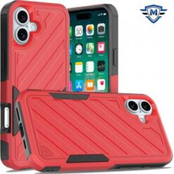 For iPhone 16 Plus 6.7 inch METKASE Noble lined shockproof dual layer hybrid in Slide-Out Package -