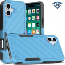 For iPhone 16 Plus 6.7 inch METKASE Noble lined shockproof dual layer hybrid in Slide-Out Package -