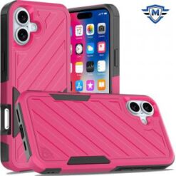 iPhone 16 6.1 inch METKASE Noble lined shockproof dual layer hybrid in Slide-Out Package - Black
