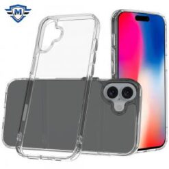 [PolyBag]  iPhone 16 6.1 inch Ultimate CaseX Transparent Hybrid Case with Metal Buttons And Camer