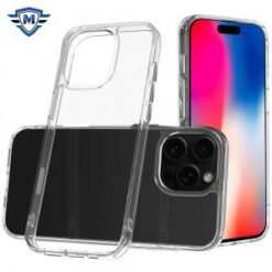 iPhone 16 Pro 6.3 inch METKASE PURE CRYSTAL Transparent Thick 2.0mm ShockProof Chromed Buttons C
